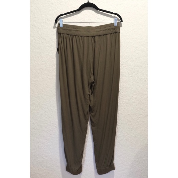 Tna Aritzia Rayon Joggers Size L Olive Green Lightweight Pockets Comfort - Picture 2 of 8
